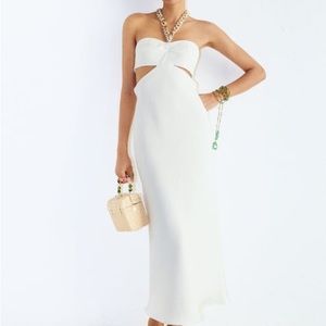 Zara Cut Out Chain Dress in Ecru